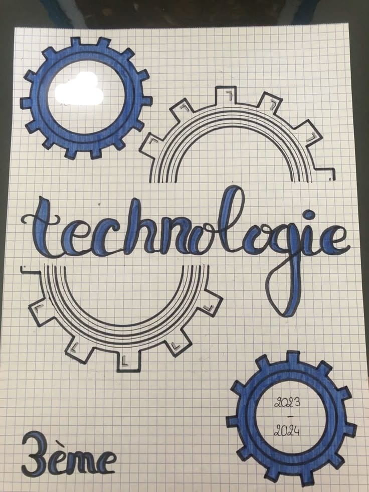 Page De Garde Technologie Simple Et Originale Imprimer Pour l ves