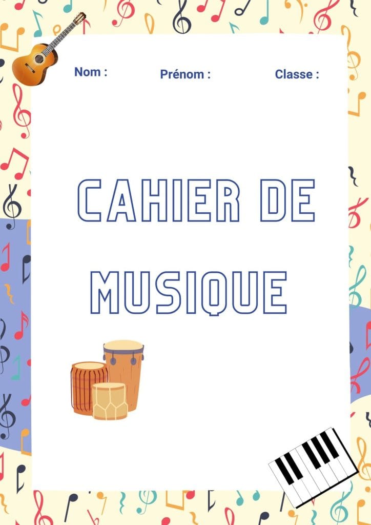 Page De Garde Musique Piano Exemple de page de garde Musique pour élèves à imprimer