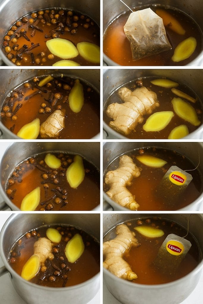 Clous de girofle, gingembre et thé Lipton