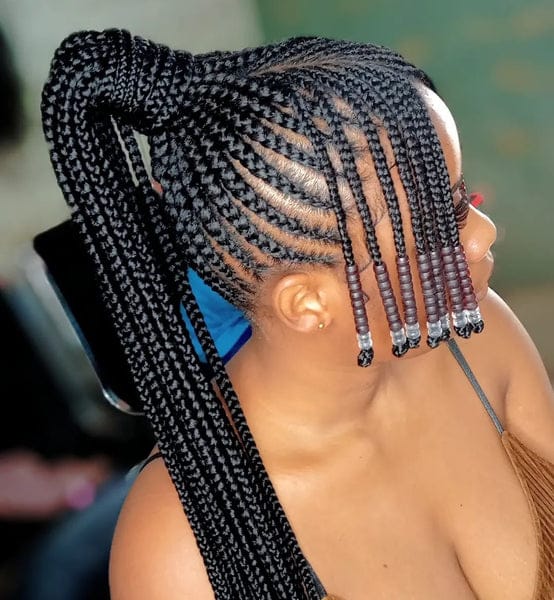 Tresses africaines avec perles