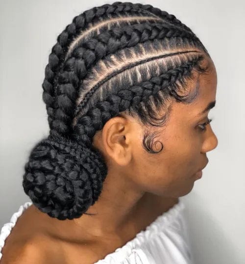 Tresses ghanéennes en chignon