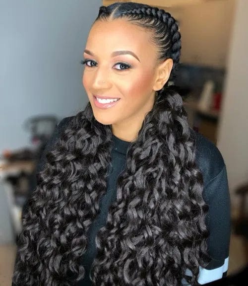 Coiffure à deux tresses africaines