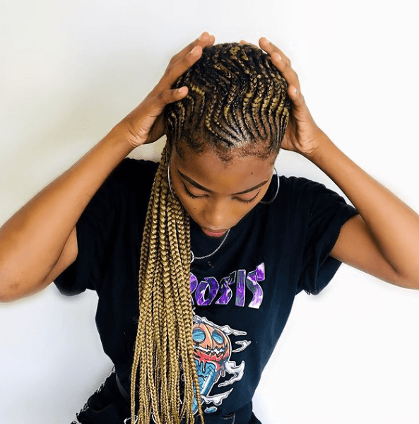 Tresses africaines en zigzag
