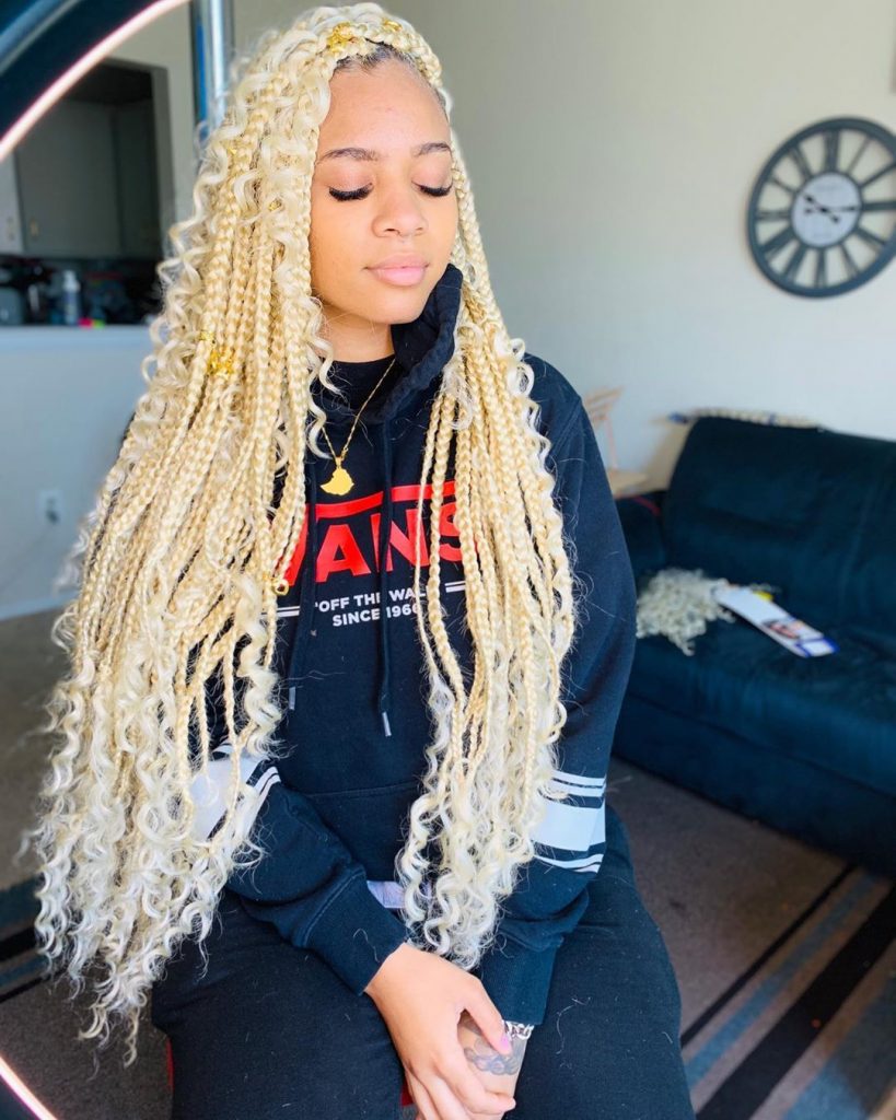 Tresse lâche bohème platine
